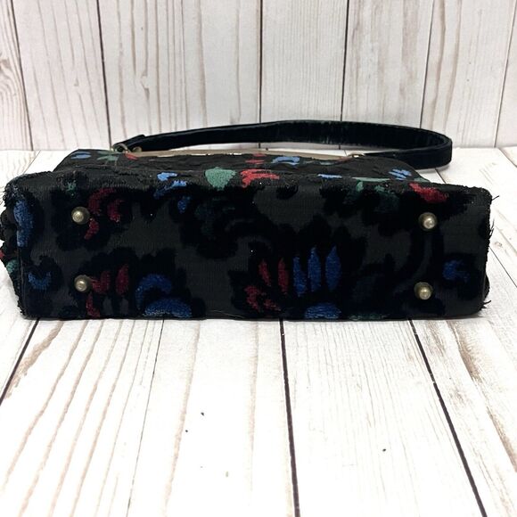 Vintage 1960’s Kadin Velvet Brocade Handbag Gold Tone Hardware - Picture 7 of 13